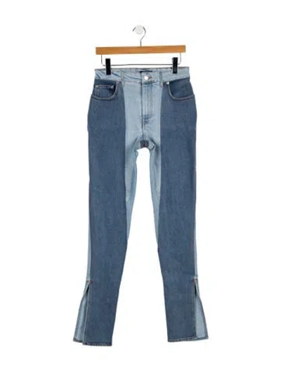 Pre-owned Mugler Mid-rise Straight Leg Jeans In Blue