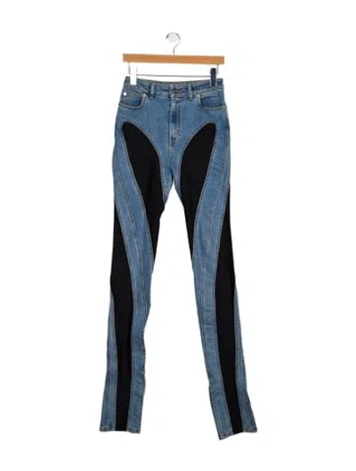 Pre-owned Mugler Mid-rise Straight Leg Jeans In Blue