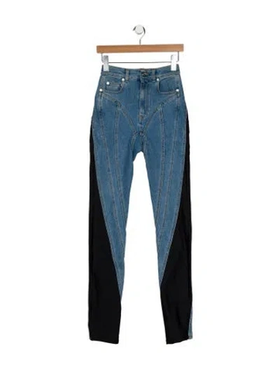 Pre-owned Mugler Mid-rise Straight Leg Jeans In Blue