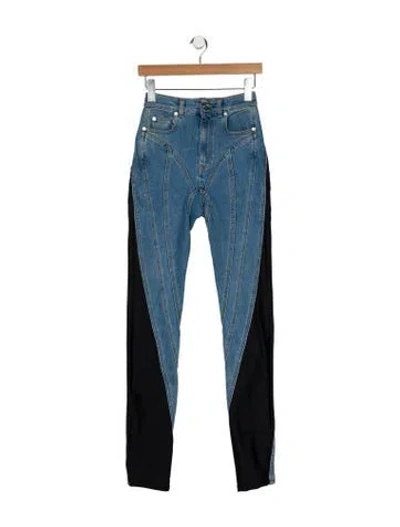 Pre-owned Mugler Mid-rise Straight Leg Jeans In Blue