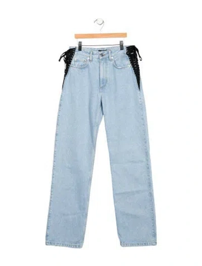 Pre-owned Mugler Mid-rise Straight Leg Jeans W/ Tags In Blue