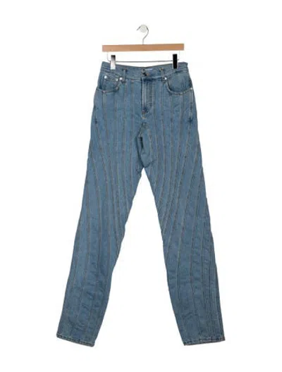 Pre-owned Mugler Mid-rise Straight Leg Jeans W/ Tags In Blue