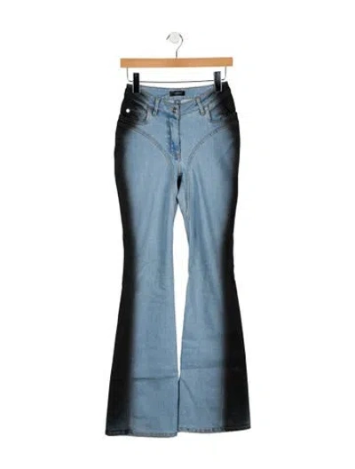 Pre-owned Mugler Mid-rise Wide Leg Jeans In Blue