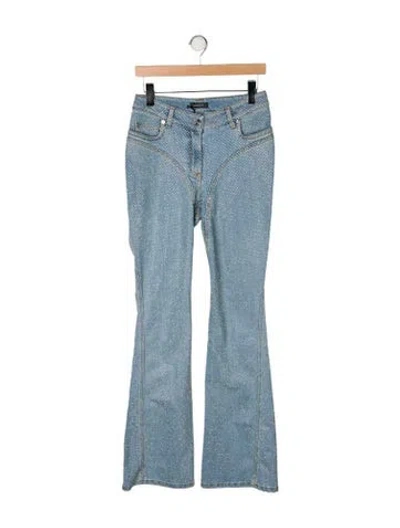 Pre-owned Mugler Mid-rise Wide Leg Jeans In Blue