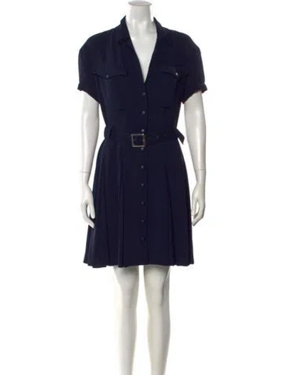 Pre-owned Mugler Mini Dress In Blue