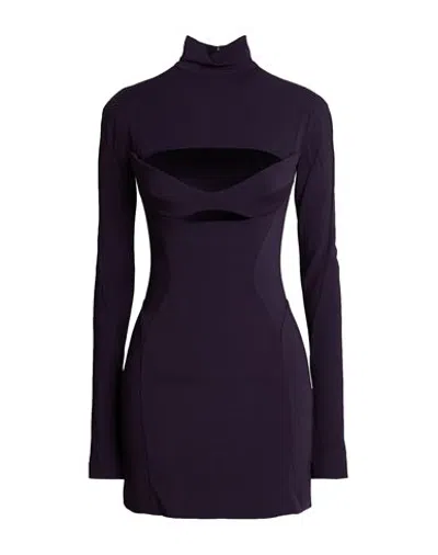 Mugler Mini Dress In Plum