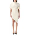 Mugler Tshirt Draped Mini Dress In White