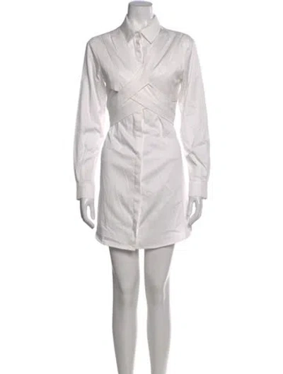 Pre-owned Mugler Mini Dress In White