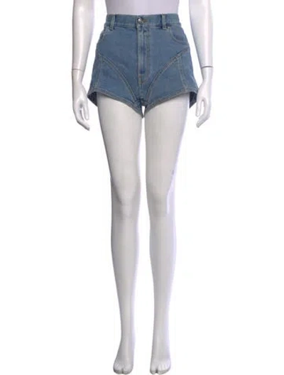 Pre-owned Mugler Mini Shorts W/ Tags In Blue
