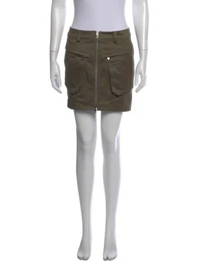 Pre-owned Mugler Mini Skirt In Green
