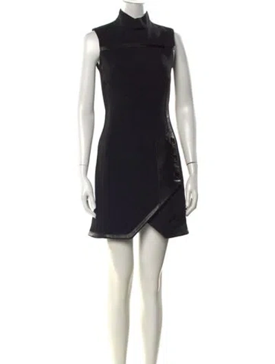 Pre-owned Mugler Mock Neck Mini Dress In Multi