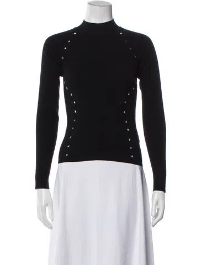 Pre-owned Mugler Mock Neck Sweater In Black