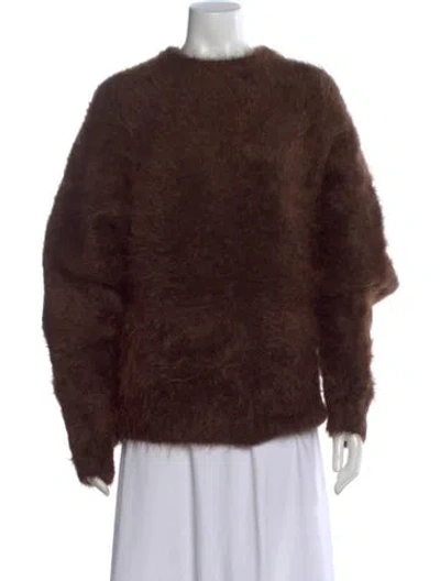 Pre-owned Mugler Mohair Crew Neck Sweater W/ Tags In Brown