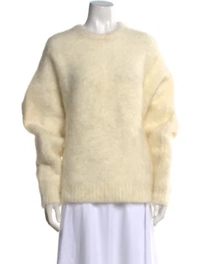 Pre-owned Mugler Mohair Crew Neck Sweater W/ Tags In Neutral