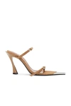 Mugler 95mm Double-strap Suede Mules In Cinnamon