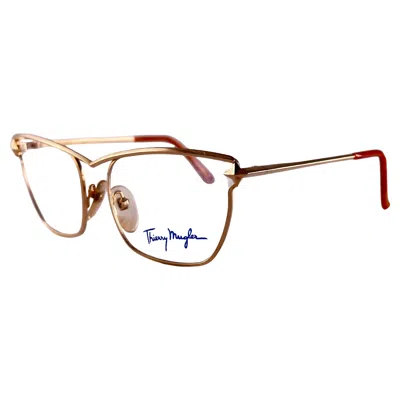Pre-owned Mugler New Vintage Thierry  Cat Eye 25813 Gold 1980's Sunglasses
