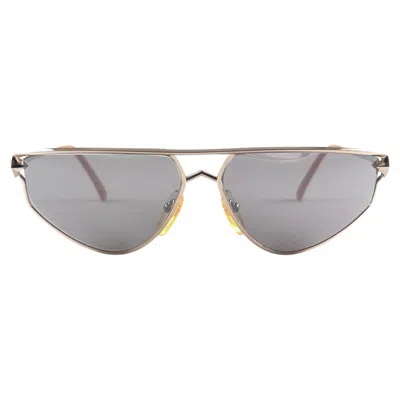 Pre-owned Mugler New Vintage Thierry  Cindy Crawford Mtv Mirror Lenses 80's Sunglasses In Gray