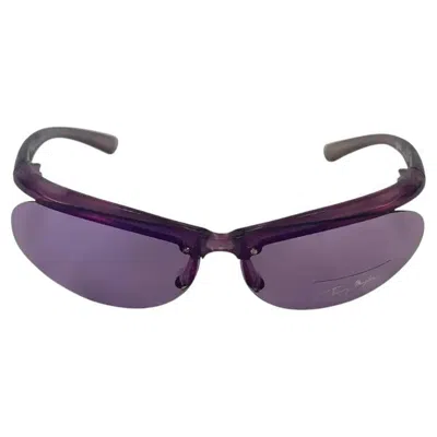 Pre-owned Mugler Nwt 2000s Thierry  Transparent Purple Metallic Sport Sunglasses
