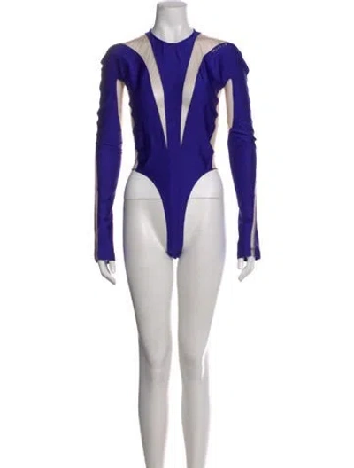 Pre-owned Mugler Nylon Crew Neck Bodysuit