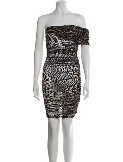 Pre-owned Mugler Nylon Mini Dress In Neutrals