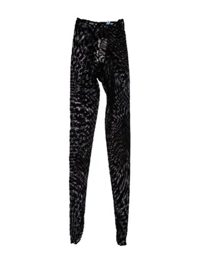 Pre-owned Mugler Nylon Skinny Leg Pants In Black