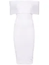 Mugler Off-shoulder Midi In White