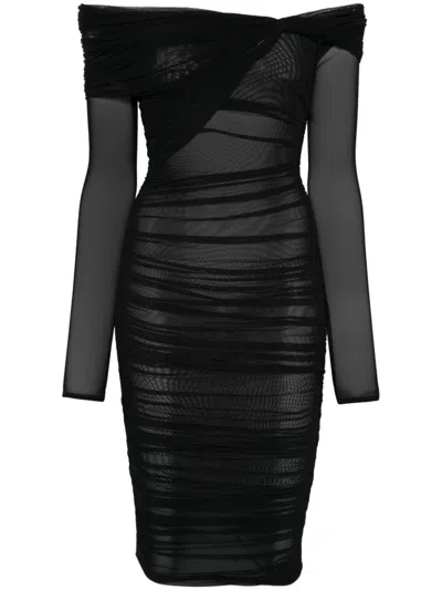 MUGLER OFF-SHOULDER MINI DRESS