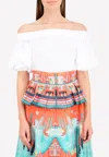 Mugler Off-shoulder Puffed Sleeve Chemise In White