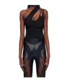 Shop Mugler One-shoulder Bodysuit In Black