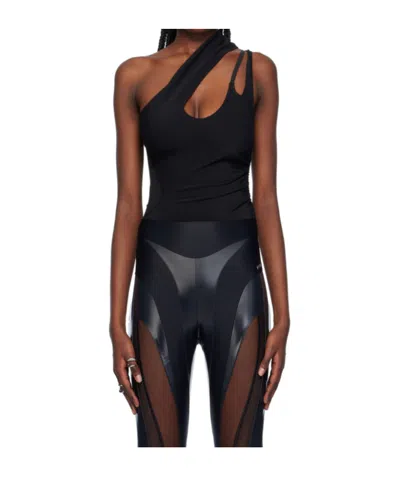 Mugler One-shoulder Bodysuit In Black