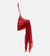 Mugler One-shoulder Jersey Beach Cover-up In Red