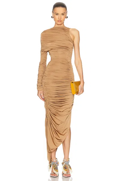 Mugler One Shoulder Mesh Dress