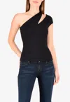 Mugler One-shoulder Top With Cut-out Detail In Black
