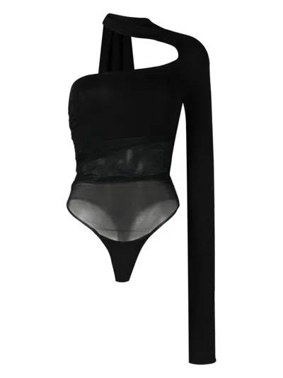 Mugler One-shoulder Viscose Blend Bodysuit