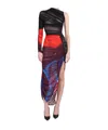 Mugler One-sleeve Dress In Multicolor