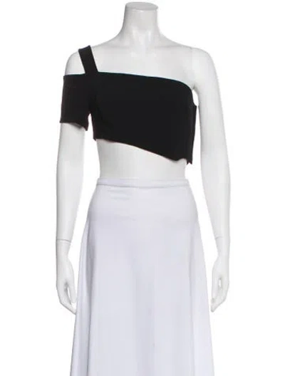 Pre-owned Mugler One-shoulder Short Sleeve Crop Top In Multi