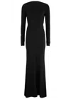 Mugler Backless Crepe Gown In Black