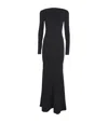 Mugler Backless Crepe Gown In Black