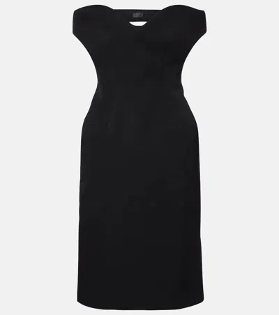 Mugler Open-back Wool-blend Cocktail Dress In Black