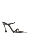Mugler Black Strappy Fang 95 Heeled Sandals In Black