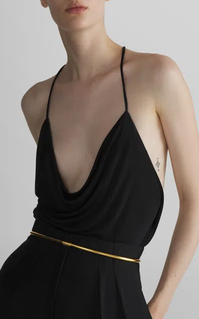 Mugler Open-back Fluid Top In Black