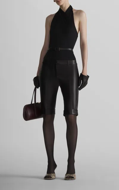 Mugler Open-back Scarf Top In Black