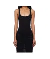 Mugler Black Pierced Tank Bodysuit In Black