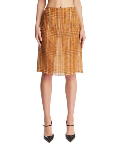 Mugler Orange Organza Wrap Skirt In Orange Arancione   #ff8400