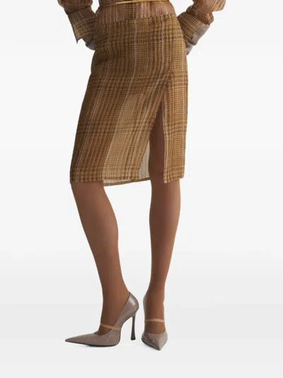 Mugler Organza Wrap Skirt In Multi