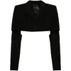 Mugler Cut-out Cropped Jacket In Black