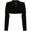 Mugler Cut-out Cropped Jacket In Black