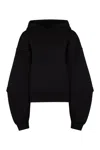 Mugler Hooded Organic Cotton Oversized Hoodie In Black
