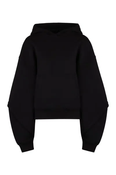 Mugler Oversized Cotton Hoodie For Women In Black