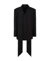 Mugler Buckled Oversized Jacket In Black